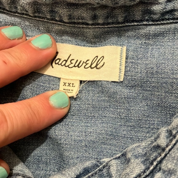 Madewell Light Blue Button-Down Shirt Dress - Picture 2 of 8